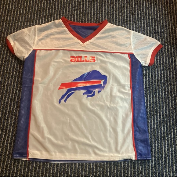 Buffalo Bills Reversible Flag Football Youth Kids Jersey Blue White - Picture 3 of 6